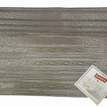 TABLE PLACEMAT PVC WOVEN SILVER COLOR, 45 X 30CM, SANTA, 6291107494135