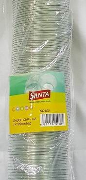 4OZ SAUCE CUP WITH LID, 125PCS/BAG, SANTA, 6291107493084