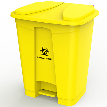 MEDICAL BIO HAZARD WASTE GARBAGE BIN, 30LTS, WITH YELLOW PEDAL ...