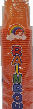 200CC ORANGE PLASTIC CUP, 50PCS/PACK, BICCHIERE RAINBOW, 8033275391018