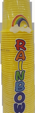 200CC YELLOW PLASTIC CUP, 50PCS/PACK, BICCHIERE RAINBOW GIALLO, 8033275391032
