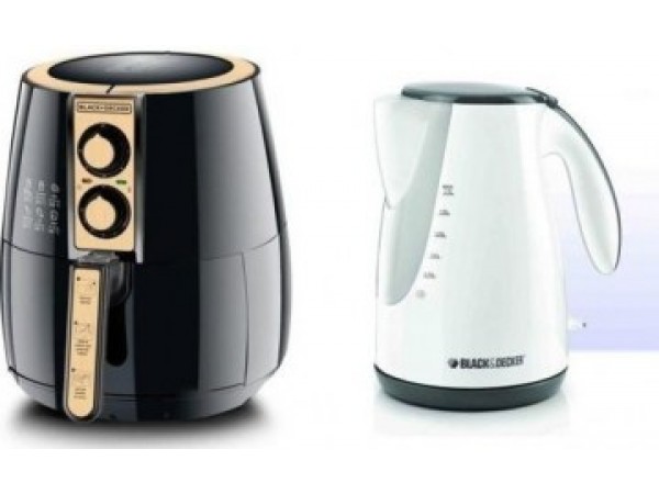 4L MANUAL AEROFRY, AF300-B5 + Black & Decker 1.7 Liter Cordless Kettle - White, JC72-B5 395