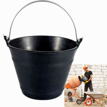 BLACK PLASTIC LIGHT WEIGHT CONSTRUCTION BUCKET, 111111414
