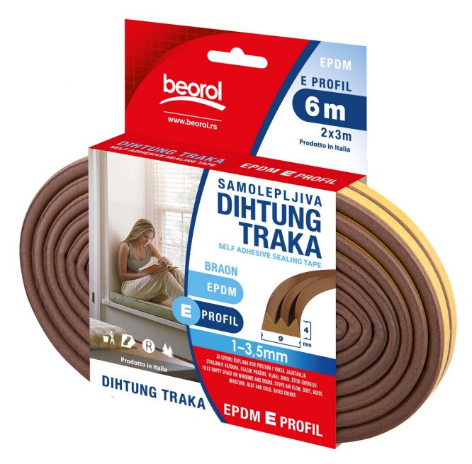 SEAL STRIP E-PROFILE - BROWN 6 M