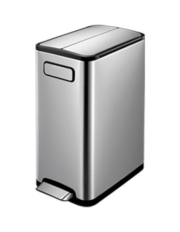 DUST BIN 30L, EKO, TWO WINGS OPEN LID S-S IN BRUSHED FINGERPRINT PROOF FUNCHTION, 111100112