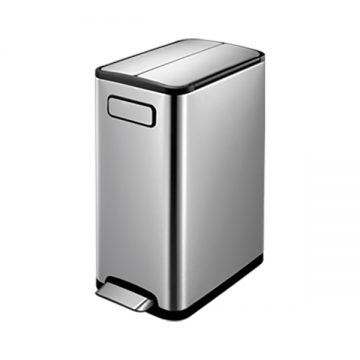 DUST BIN 30L, EKO, TWO WINGS OPEN LID S-S IN BRUSHED FINGERPRINT PROOF FUNCHTION, 111100112