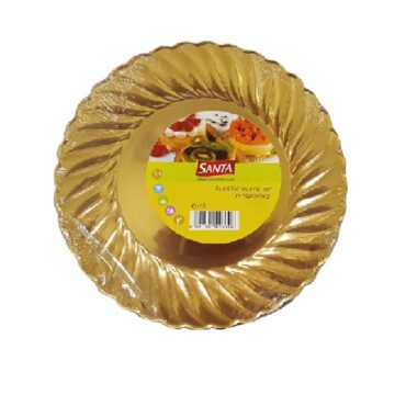10" PLASTIC PLATE, FP10, 10PCS/SHRINK, SANTA, 6291107493008