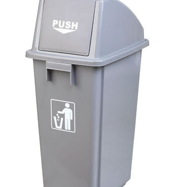 PUSH LID WASTE RECYCLING CONTAINER BIN, GRAY, GX-001A, GCCE