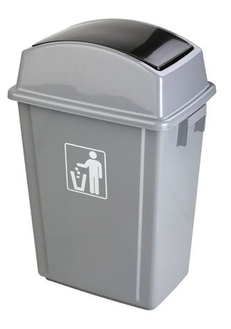 SWING LID GARBAGE BIN 40L, GRAY, GX-007A, GCCE