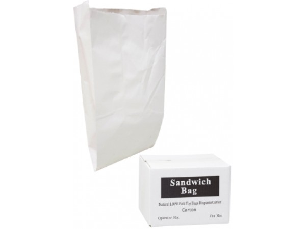 White Sandwish Bags , 26.5 CM x 11 cm x 6.5cm, 6291107495057, 1X490 pcs /ctn, SANTA