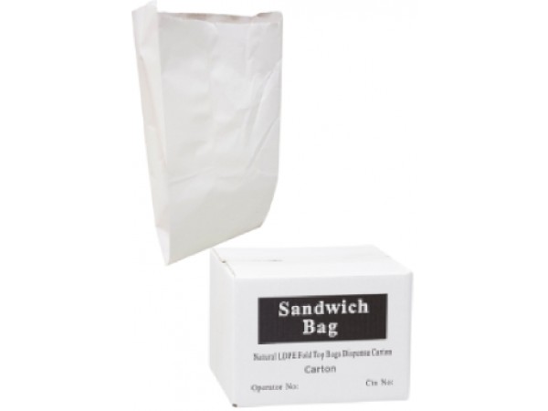 White Sandwish Bags , 24 cm x 9 cm x 4.5cm ,6291107495040, 1X580pcs / ctn, SANTA