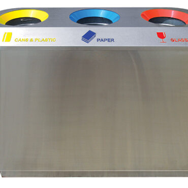 TRIO RECYCLE BIN, 1140L, 415W x 800H, STAINLESS STEEL, MALAYSIA, RCB-1303S-T