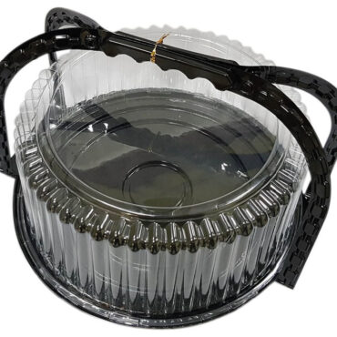 12" PLASTIC CAKE BOX WITH HANDLE, SANTA, 6291107493763