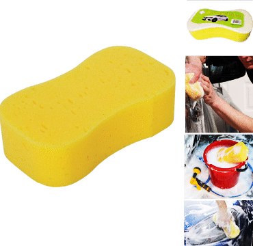 Dual pad Jumbo Car Washing Smart Sponge, yellow color for washing and White color for shinning, multi-purpose on any car, 6291107499185