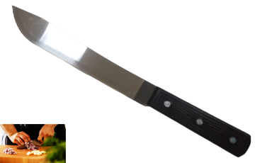STAINLESS STEEL KNIFE WITH BLACK HANDLE, 1PC/PVC BAG, 6291107499017