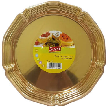 12" PLASTIC PLATE, 10PCS/BAG, SANTA, 6291107493022