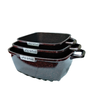 GRANITE COATING SQUARE POT WITH LED (24/28/32CM) COOKWARE SET, SPC-6-3