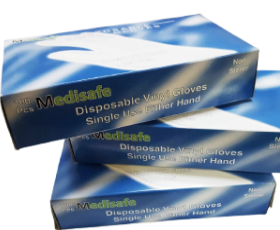 BLUE VINYL GLOVES, POWDER FREE (LARGE), 100 PCS/BOX, 6291107494173