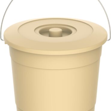 Bucket with Lid, Ivory, Dia 28 x H 25 cm, IFHHBU063