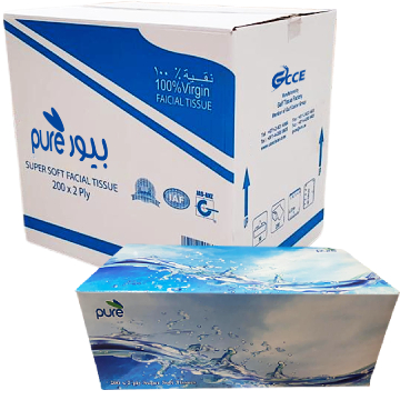 PURE FACIAL TISSUE, 30BOXES/CTN, 200SHEETS, 350GSM, 13X11.2X11.2CM, 6291107493961