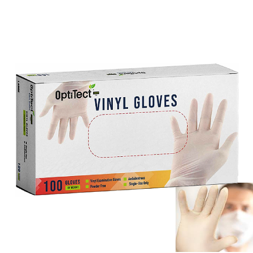 White Vinyl Gloves Powdered Free, Medium, 100Pcs/Box, 6902860346851 ...