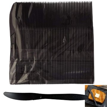 Black Heavy Duty Plastic Knives, 50pcs, 111114353