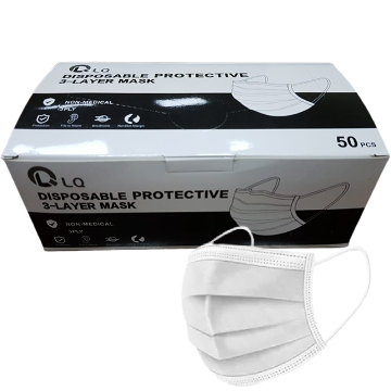 Disposable face mask, White, 50pc/box, 6412861004440