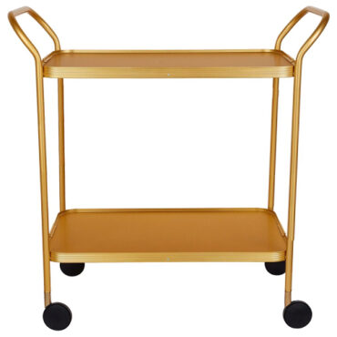 2 Tier Ribbed Luxury Service Trolley, Diamond Gold, S2F